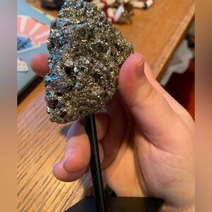 PYRITE CRYSTAL ON STAND